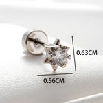 Silver color / 1 Piece Simple Series Daily Geometric Copper Silver Color Zircon Women's Stud Earrings 